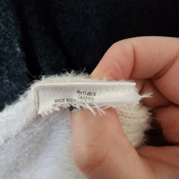 BCBGeneration Oversized Eyelash Duster Cardigan Shawl Sweater Black & White - Picture 5 of 8